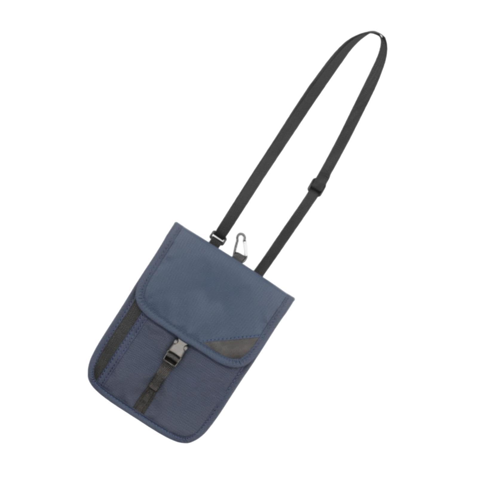 CALANDIS™ RFID Neck Pouch Portable ID Storage Bag Purse Lightweight Travel Neck Wallet Blue | Passport & ID Holders | Travel Accessories-image-5