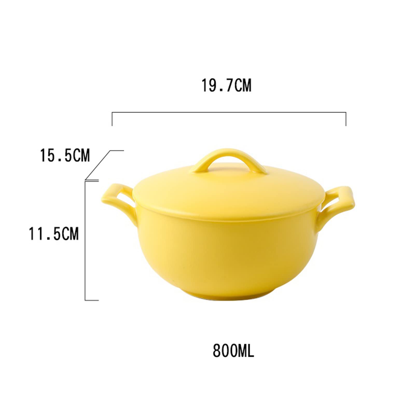 Cuenco de cerámica Ramen Bowl Tazones de sopa profundos Reutilizables Cuenco de desayuno con tapa y mango Adecuado for pasta Sopa Polvo Cereales Ensaladas Lavavajillas Caja fuerte - 800ml