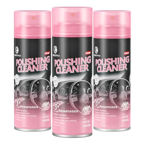 DONKEYPRO Car Interior Cleaner Polishing Cleaner Detailer Spray for Vehicle Detailing 450ml Aerosol 15 fl oz with Iron Can (3-Pack)
