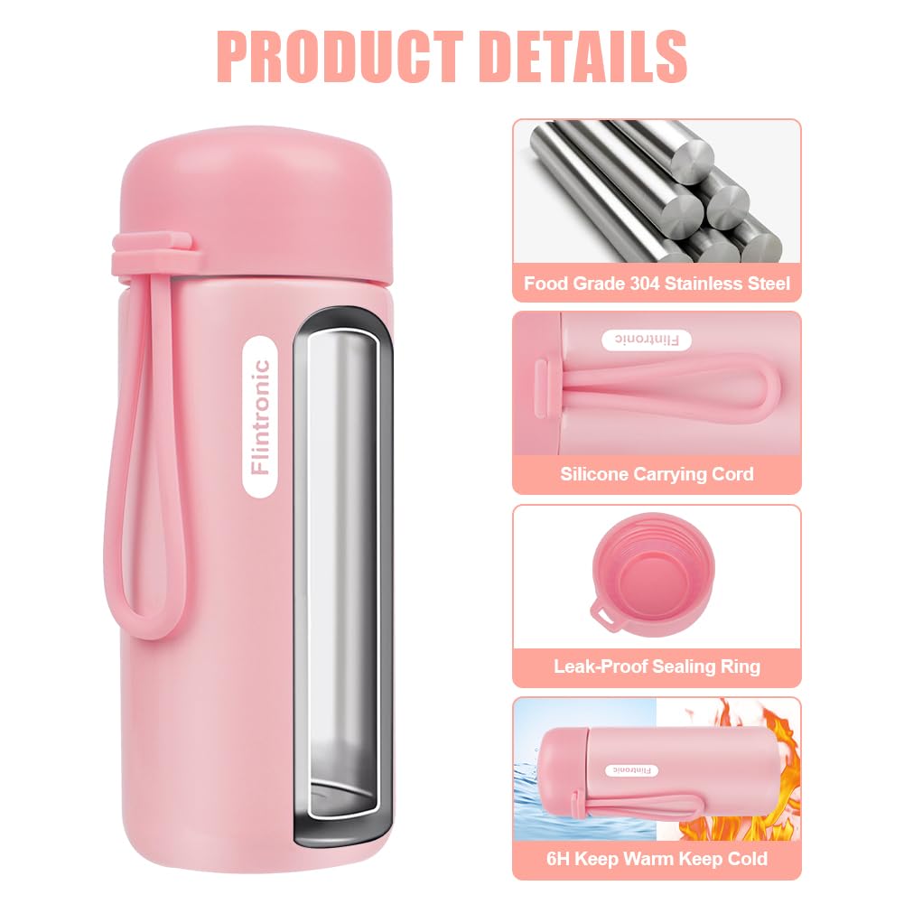 flintronic 150 ML Mini Thermal Flask, Stainless Steel Insulated Water Bottles, Double Wall Vacuum Small Flask - Image 3