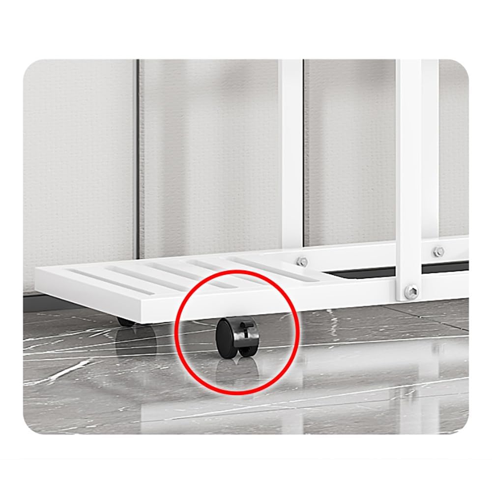 Support pour Plantes 11 Niveaux en métal,Étagère à Plantes intérieur sur 4 Roulettes Amovibles,Rangement pour plantes/présentoir à plantes pour jardin,balcon,parlor(120X114X26cm,Blanc)