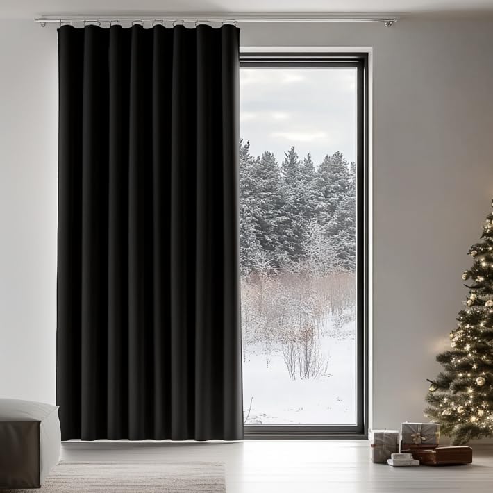 PANOVOUS Room Divider Curtains with Rod Pocket, Privacy Drapes for Sliding Glass Doors with Hooks 100W x 96L Inches - Image 2
