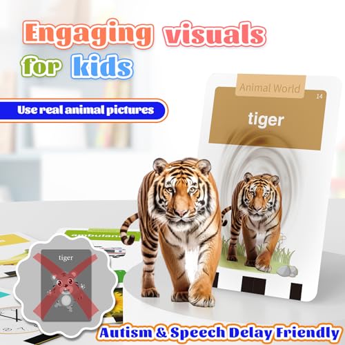 Image of Toddler Talking Flash Cards with 216 Double Sided Cards | Speech Therapy Learning for Ages 3 to 6 Featuring 24 Themes Short Sentences Real Sounds and Stories Birthday Gifts for Kids