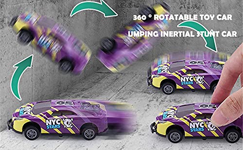 Stunt spielzeugauto -360° drehbares spielzeugautos, Springendes Trägheits, Legierung zurückziehen Katapult, Kreativität Mini Auto Modelle Spielpreise für Kinder Jungen -zufällige