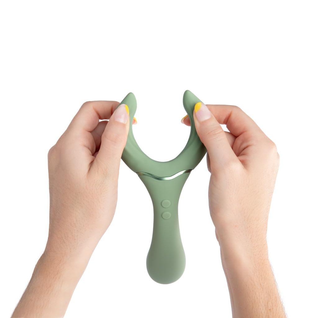 Platanomelón - Vibratore Giocattolo Erotico per Coppie, 32 Modi di Utilizzo, Inclusivo, Immersibile e Ricaricabile - Craby Verde
