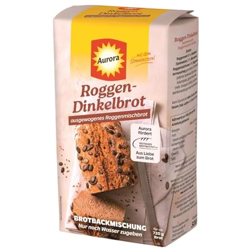 Aurora Roggendinkelbrot Backmischung 500g (6er Pack) | Herzhaftes Brot einfach backen