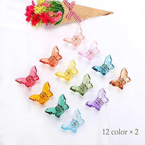 Naisier Hair Claw Clips Jaw Clips 1.8 Inch 24 Pieces Girls Clear Butterfly Hair Clips, Beautiful Butterfly Hair Clips Hair Accessories For Girls And Women.(Small Sized,24 Pack) #TOP1
