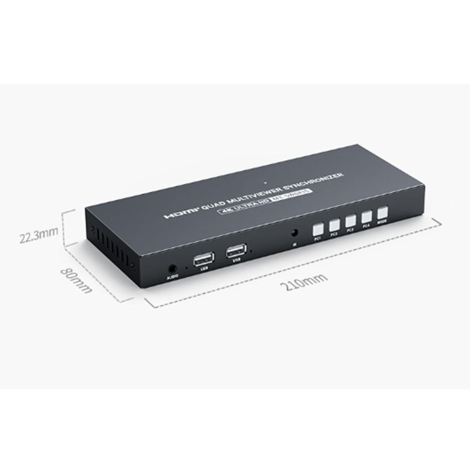 Przełącznik HDMI Multiviewer 4x1 przezroczysty przełącznik HDMI Multi-Viewer Quad 4 wejścia 1 wyjście obsługuje 4K 30 Hz, wyświetlanie/udostępnianie klawiatury USB