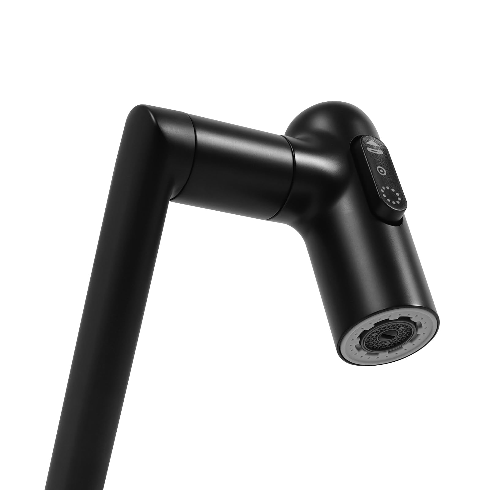 Grifo giratorio de cocina con indicador de temperatura LED, 3 modos de salida de agua, grifo de latón multifuncional para apartamentos, baños, cocina (negro)