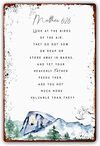 Highuppo ���^���u���L�Ŕ� Look at The Birds of The Air Matthew 6 26 �����̈�߃E�H�[���A�[�g�v�����g ���� ���� �M�t�g �_�� �ۈ牀 �N���X�`�����v�����g �ʐ^ �ǂ̑��� �����p(20.3x30.5cm