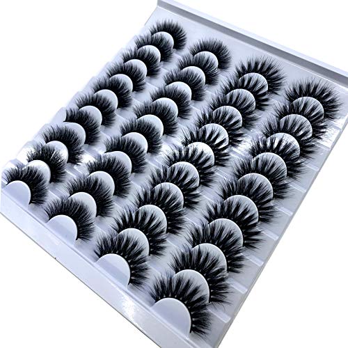 HBZGTLAD 20 pairs 3D Mink Lashes Natural False Eyelashes Dramatic Volume Fake Lashes Makeup Eyelash Extension Silk Eyelashes(006)