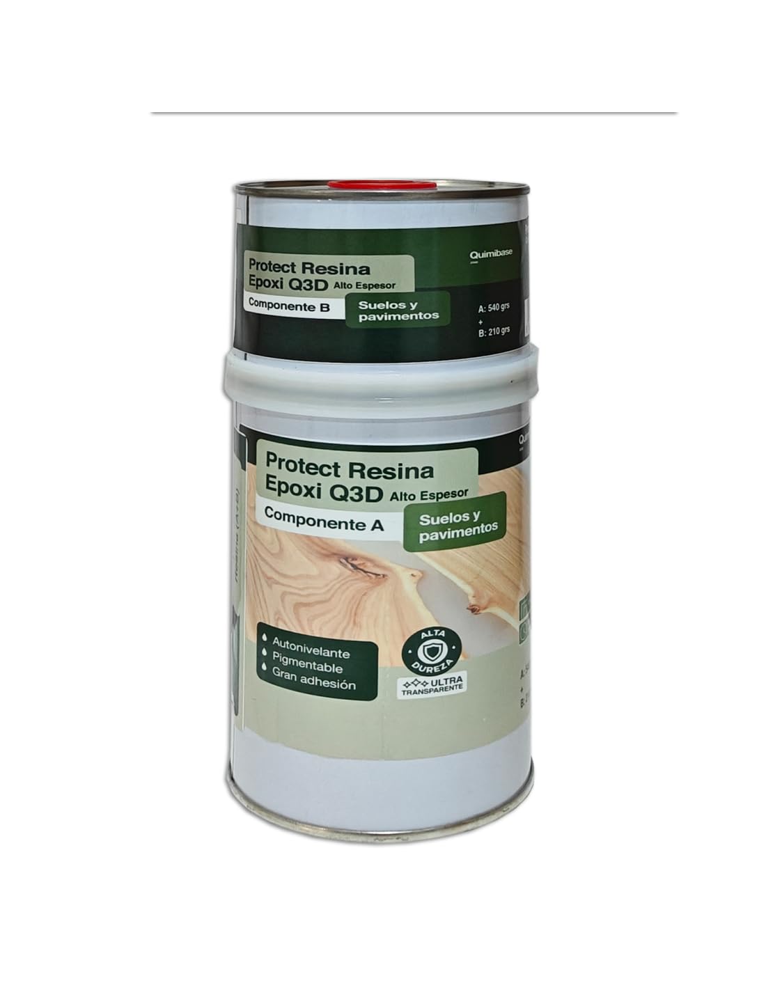QUIMIBASE Resina Epoxi 3D Alto Espesor Con Catalizador 540+​210 Gr
