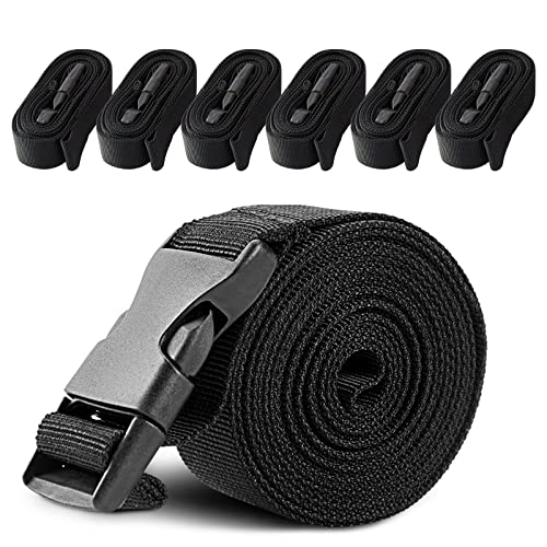 HAHASOLE Boat Cover Straps, 6 Pack-1''Lx96''W Heavy Duty Polyester Adjustable Straps with Quick Release Buckle for Securing Trailers