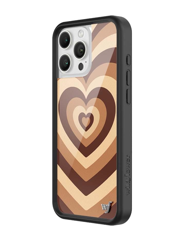 Image of Wildflower Cases - Compatible with iPhone 16 Pro Max | Protective Black Bumper, 6.5ft Drop Test Certified, Women Owned Small Business | Latte Love Mocha