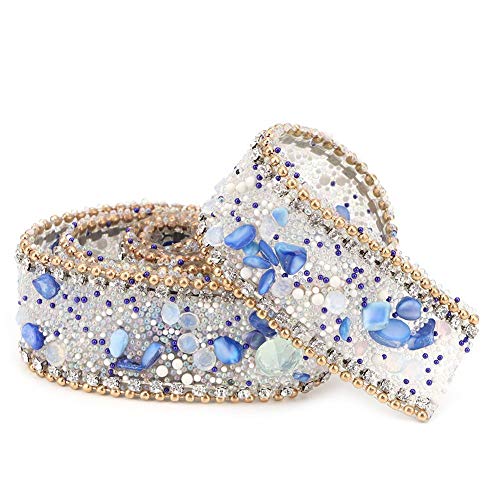 Cowgirl - Cinturones De Diamantes De Imitación, Correa De Cuero De Lujo, Cinturón Con Tachuelas De Cristal Para Mujeres Y Hombres, Negro Y Verde, 46 Pulgadas