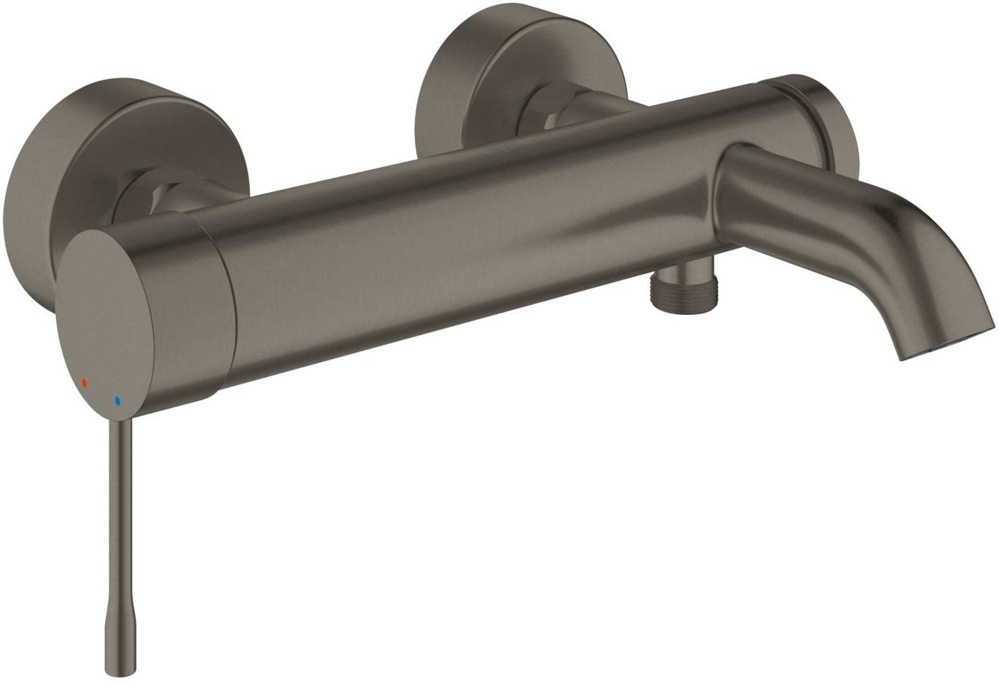 Grohe Brushed Hard Graphite Essence Wall Mounted Exposed Bath Filler (Metal Lever, 35 Mm Ceramic Cartridge, Automatic Bath/Shower Diverter, Protected Against Backflow, Min Pressure 1.0 Bar), 33624Al1