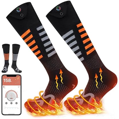 Heated Socks for Men Women - Electric Socks for Men Rechargeable Battery Heating Socks Unisex Foot Warmers Heat Socks-Winter Warm Thermal Socks for Outdoor Riding Camping Hiking Motorcycle Skiing Cover