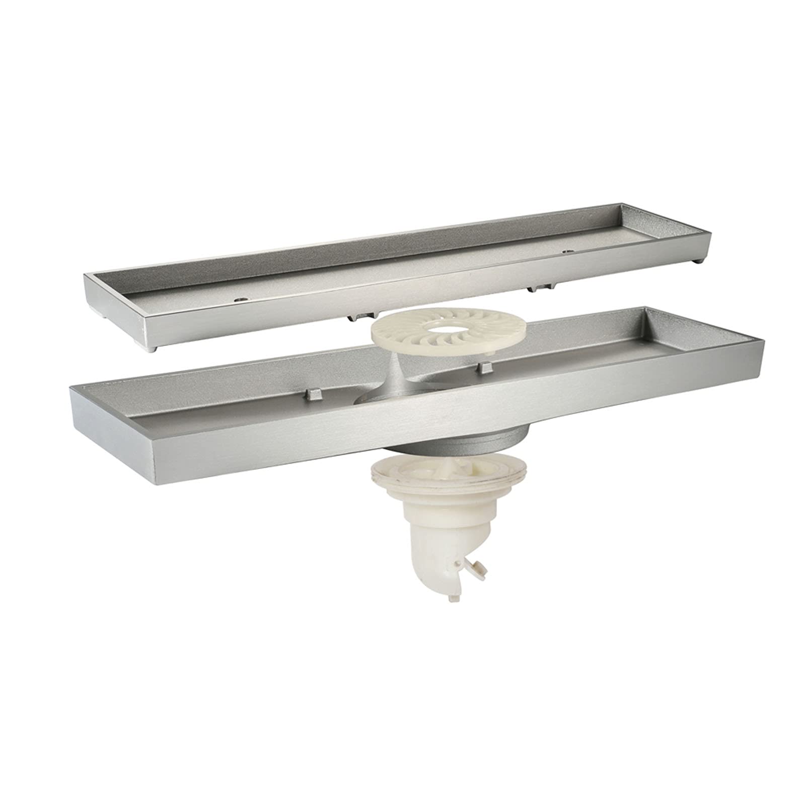 Desagüe Lineal para Ducha, Drenaje de Ducha Lineal 12 Pulgadas con Cubierta inserción Plana y azulejo 2 en 1, Drenaje Piso Rectangular latón, baño