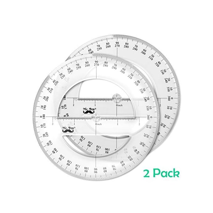 Buy Mr. Pen Protractor, Pack of 2, Protactor 360 Degree, Protractor