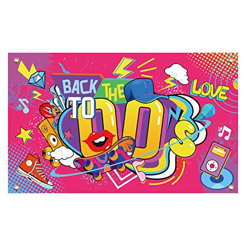 FINGERINSPIRE Back To The 00'S Party Banner