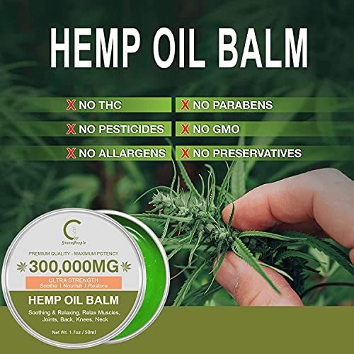 GPGP GreenPeople Natural Hemp Extract Balm - 300,000MG - Hemp Cream is Suitable for Muscles, Back, Ankle, Knees - 1.7oz - Image 5