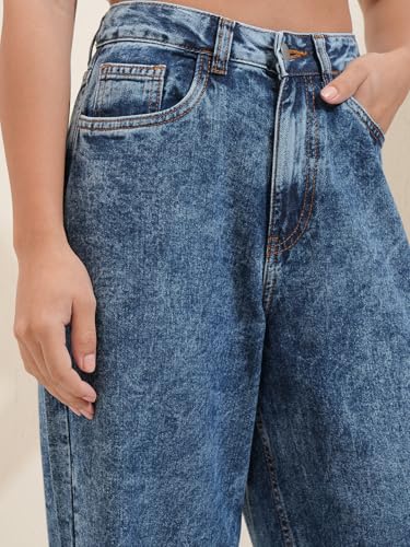 Image of Tokyo Talkies Women Cotton Baggy Jeans | Machine wash