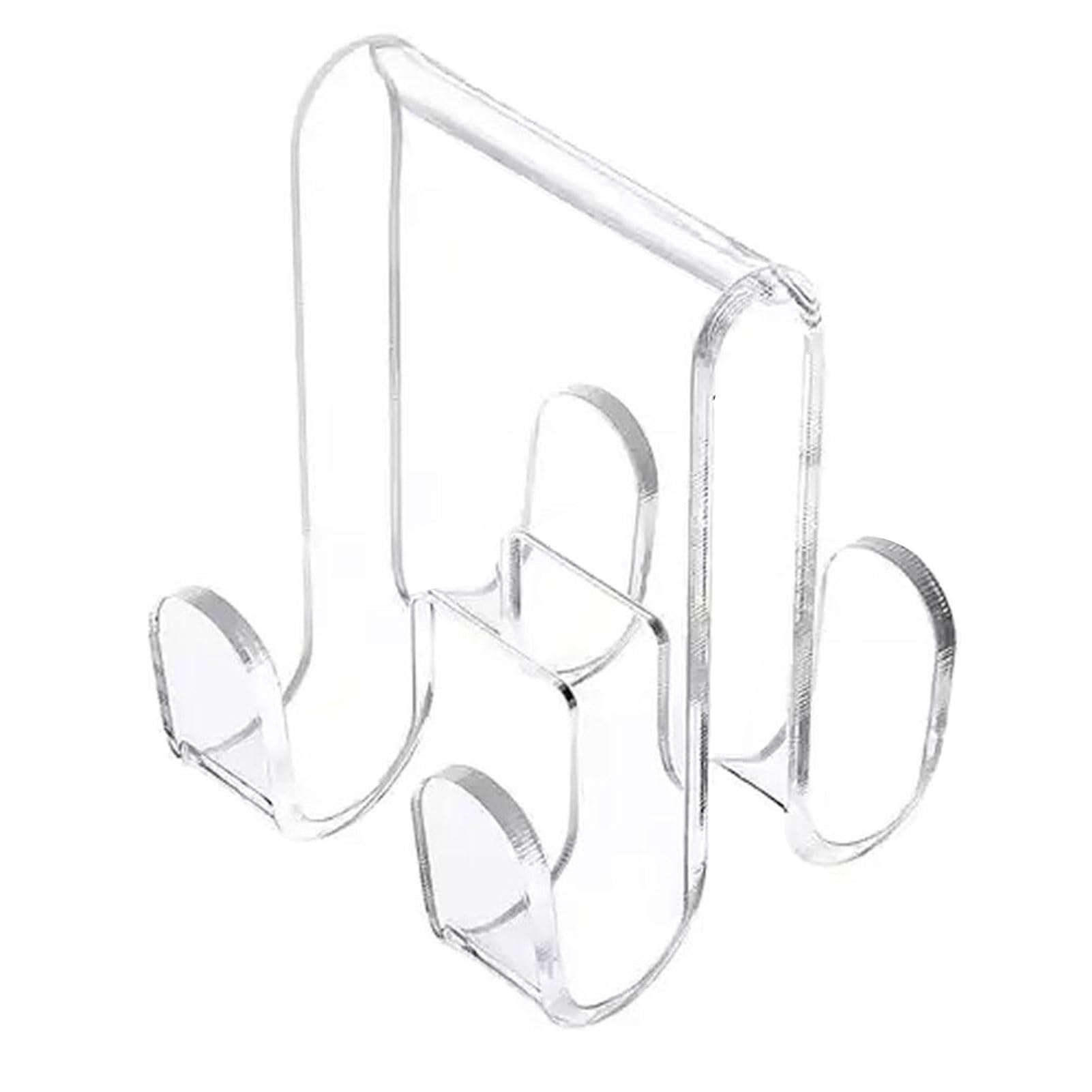 Wilitto Shower Door Hooks, Over Glass Glass Shower Door Double Hooks For Thickness 0.39Inch(1Cm) Towel Robe Holder Hangers Acrylic Over Door Hook Shower Towel Bathrobe Hanger 1Pc