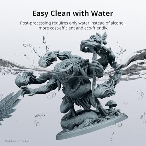 Image of ANYCUBIC Water Washable 3D Printer Resin 2.0, 405nm High Precision 3D Resin, Low Shrinkage Photopolymer Resin for 4K /8K /12K Capable LCD DLP Resin 3D Printer Printing (HD Grey, 1000g)