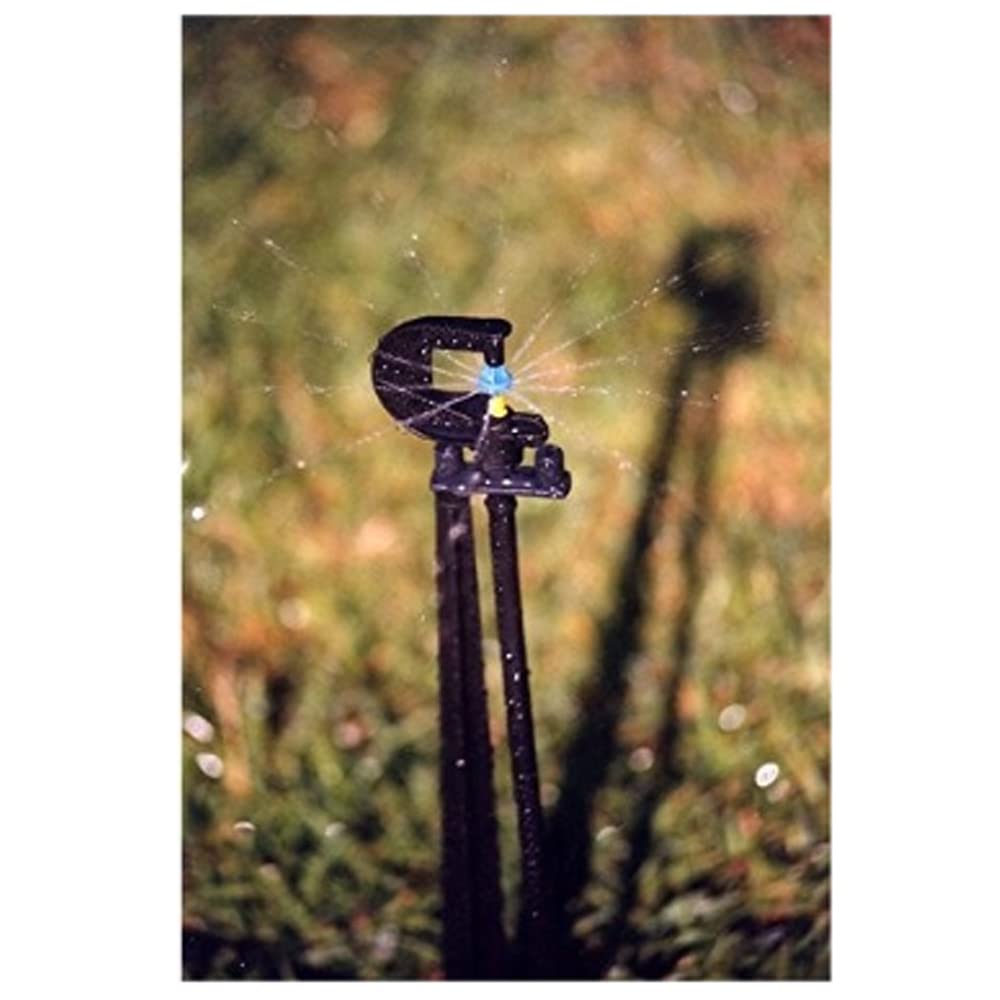 [Pack 50] Microaspersor de riego Completo + estaca. Microaspersor Bailarina Invertida Circular 360º para riego agricola y riego en jardinería. Micro aspersor con estaca 40 cm, Alcance 2 a 2,5m