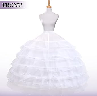 SOMOYA Petticoats for Women Plus Size Crinoline Dress White | 6 Hoop Skirt Floor Length Underskirt,Adjustable Waist For Bridal Gown,Quinceanera Formal Ball Wedding Dresses