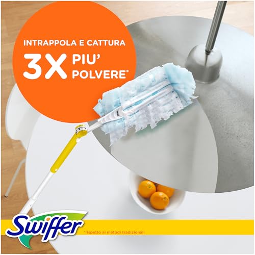Swiffer Duster Piumini Catturapolvere, 72 Piumini, Cattura e Intrappola Polvere e Sporco, Raggiunge I Punti più Difficili della Casa, Maxi Formato, Scorta per 36 Mesi