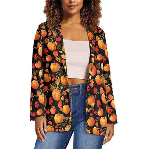 Women's Casual Blazers Long Sleeve Button Lapel Blazer Jackets with Pocket Open Front Cardigan3