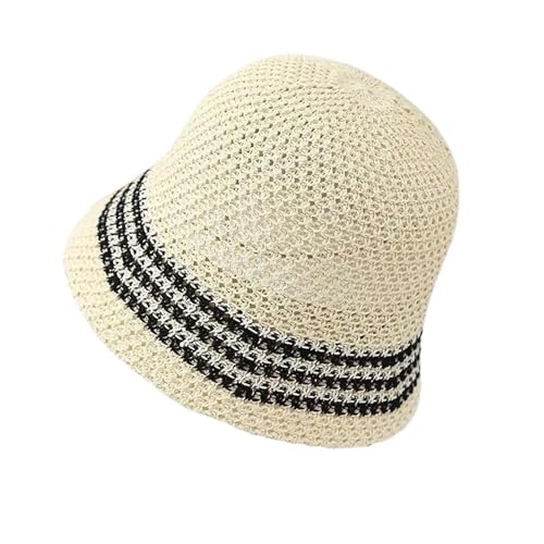 Chapeau de pêcheur femme printemps été paille noir protection soleil