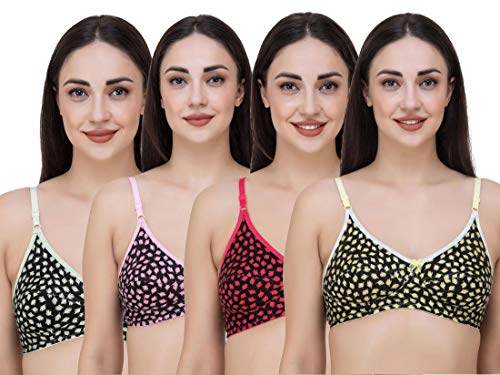 Image of Fasense Women's Cotton Leaf Print Medium Coverage Wire Free Non Padded Bra
