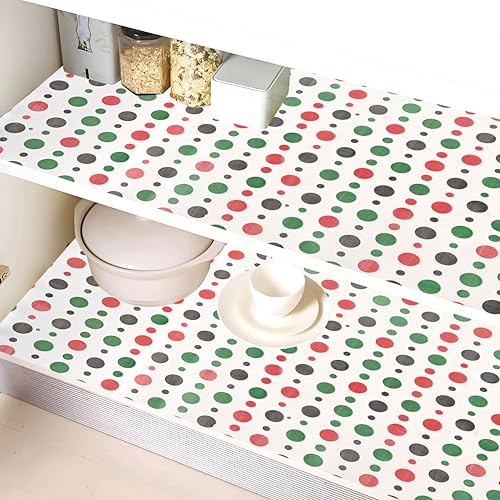 Kuber Industries 10 Meter - Kitchen Shelf Liner | Anti-Slip Sheet For Wardrobe | Kitchen Slab Drawers Roll | Waterproof Cabinet Shelf Mats | Fridge & Table Mat | Multi Dot Design- White