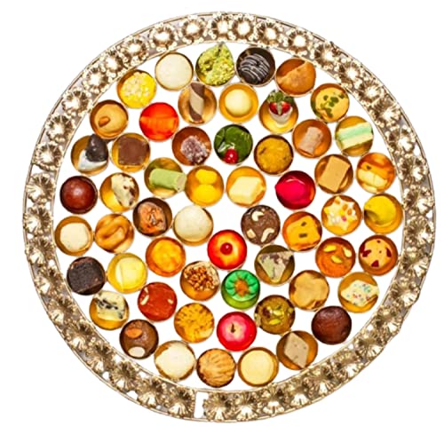 Image of 56 Bhog Thali for Offerings to diety, Pooja Thal /Bhog Thal /Poojan Thali /Traditional Thal for Tample, Pooja Room, Home Tample (Size-20 Inch, Golden Colour)