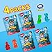 Amos 4D Dinosaur Gummy Candy, Dino Treats for Kids Birthday Party, Dinosaur Themed Snacks, 2.54oz Resealable Bag (Pack of 4)