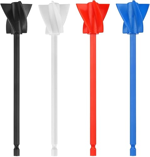 QOONESTL Paletas mezcladoras de resina, 4 paletas mezcladoras de pintura reutilizables, accesorio multiuso para resina, pintura, silicona, mezcla de