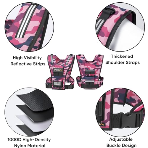 Image of APEXUP Adjustable Weighted Vest Men 20lbs /30lbs /40lbs Weights with Reflective Stripe, Weight Vest Woman Workout Vest for Strength Training Running Walking