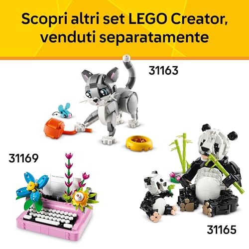Creator 3 in 1 Animali Selvatici: Fenicottero Rosa Giocattolo - Si Trasforma in Pappagallo Cacatua o Axolotl - Regalo di Compleanno Creativo per Bambine e Bambini da 8 Anni in su - 31170 - Lego - Immagine 6