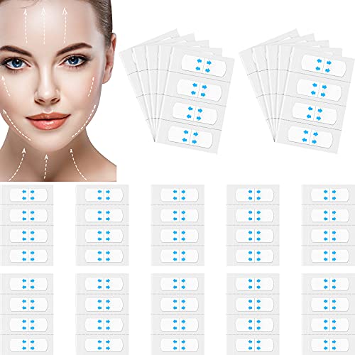 80 Pieces Facelift Stickers V-shape Face Stickers Face Lifting Tapes Double Chin Tapes Face Invisible Lift Patches Lift Sagging Face Stickers Neck Eye Lift Tapes for Women Girls Beauty Tools, 2 Boxes