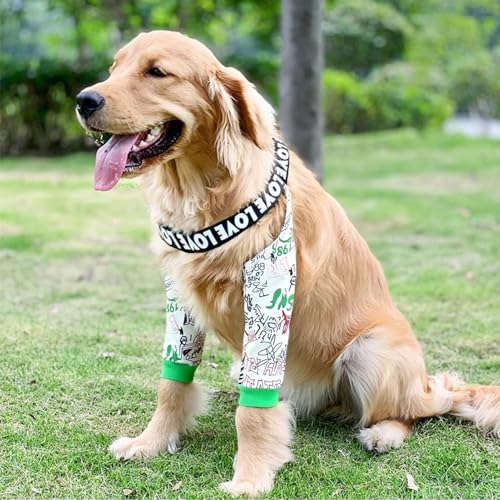 Image of Dog Elbow Pads Knee Protector Wraps Elbow Callus Treatment Sleeve for Wounds Front Legs Stop Licking Medium Large Dogs XL, Graffiti
