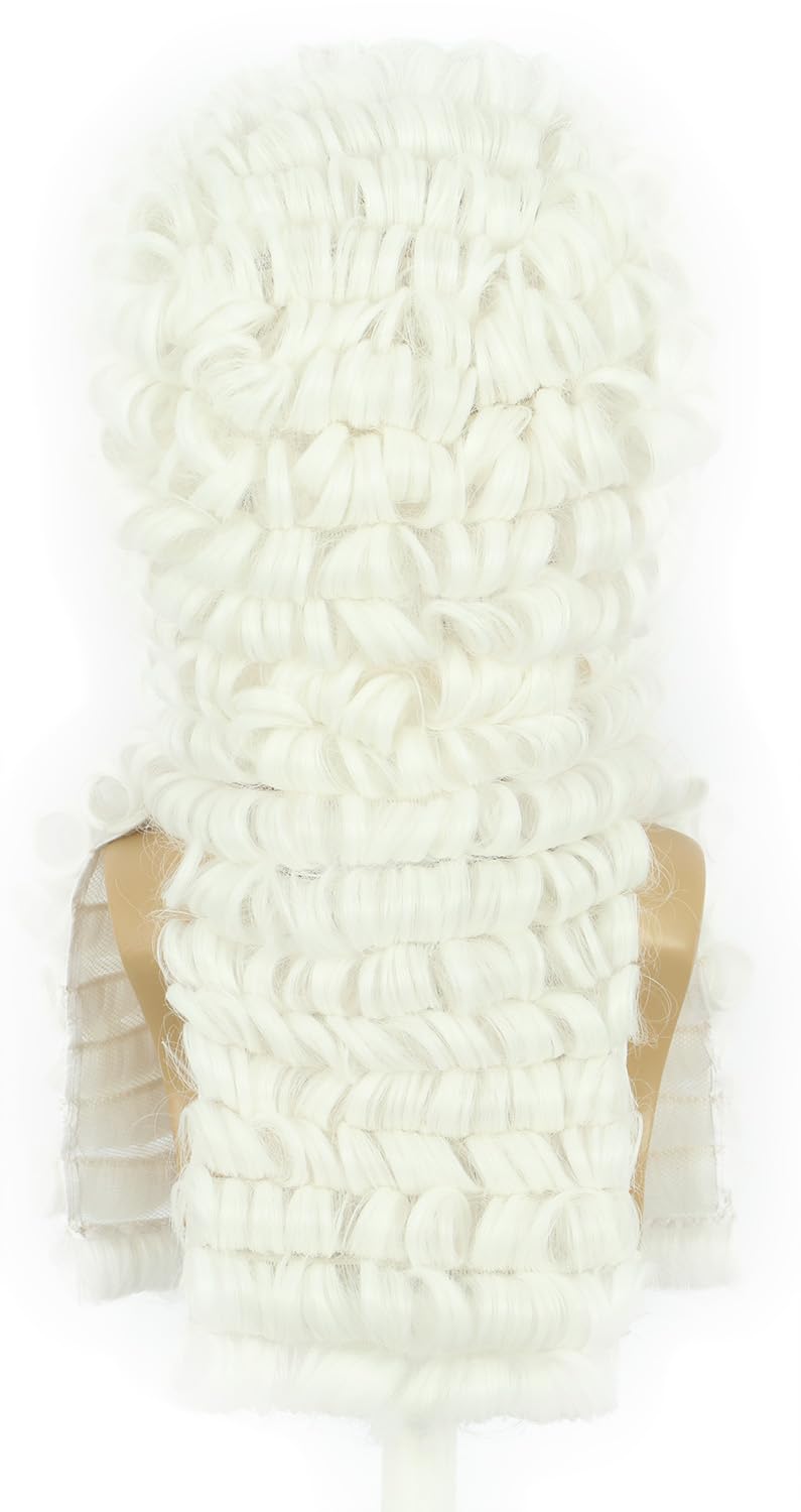 karlery Man Judge Colonial White Wig Long Curly Adult Wig Halloween Cosplay Wig - Image 4
