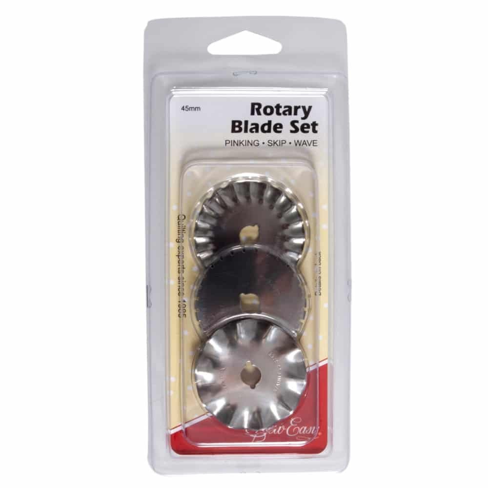 Sew Easy 45mm Rotary 3 Blade Set - Pinking, Skip and Wave Blades