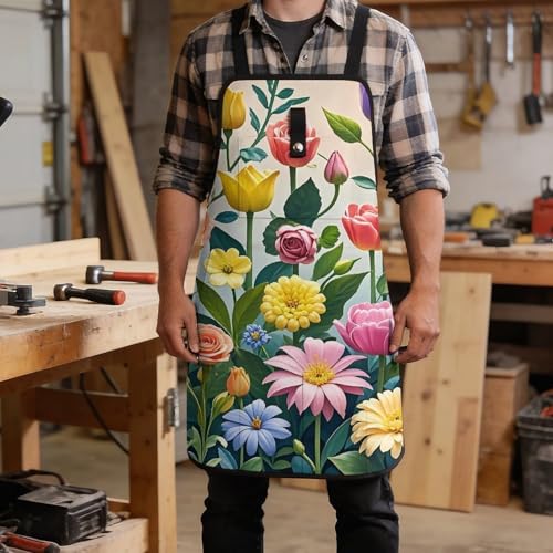 Delantal de herramientas Garden Flowers ajustable para taller miniatura 5