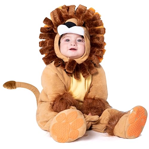 Spooktacular Creations Halloween Baby Lion Jumpsuit Costume for Infants, Toddler Unisex Halloween Dress Up, Animal Themed Party (18-24 months)