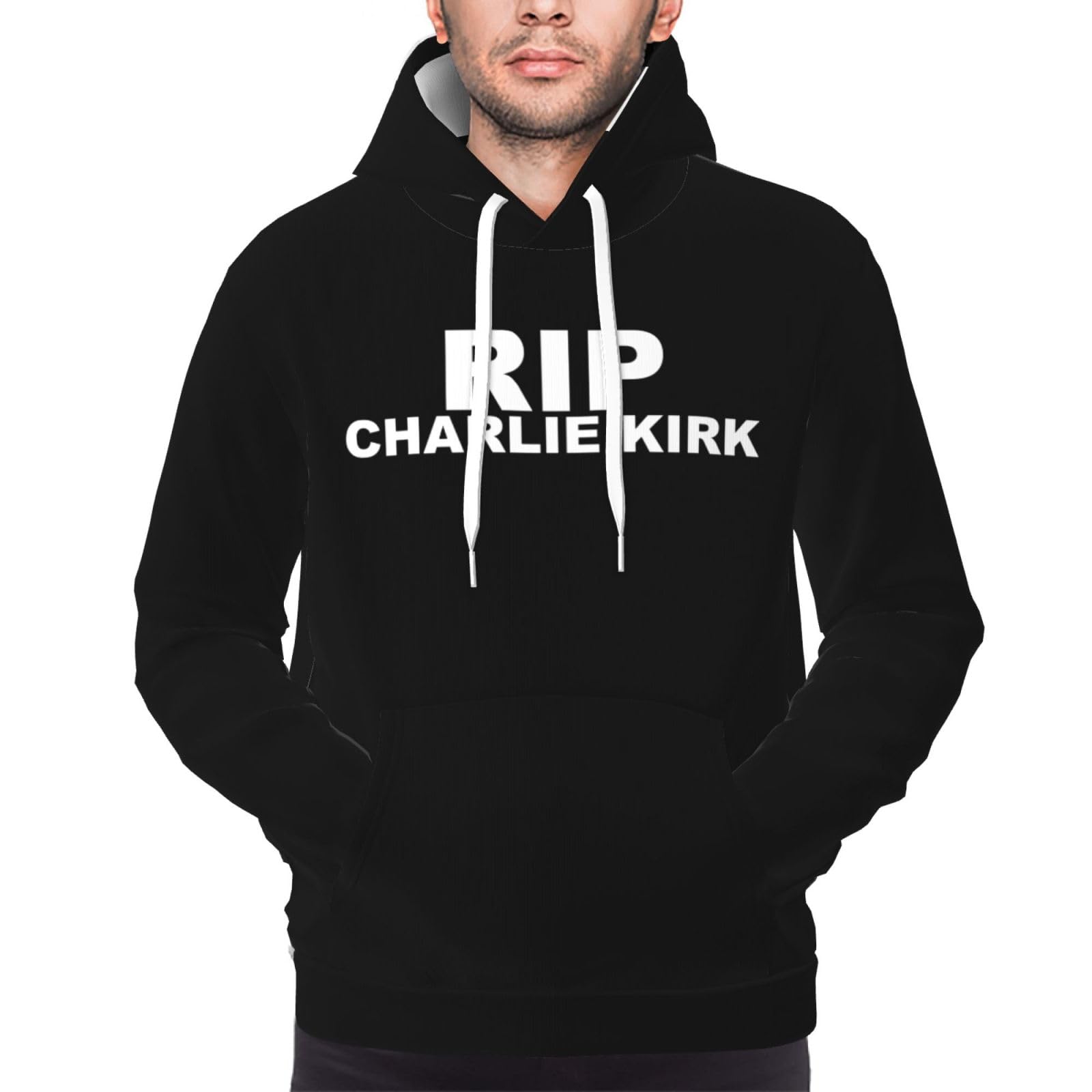 Peiyeety Unisex Black Rip Charlie Kirk Hoodie Charlie Kirk Rip 1993-2025 Men's Sweatshirt Xxl