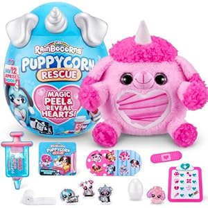 Rainbocorns Puppycorn Rescue Surprise, Posh the Poodle – Collectible Plush – Over 12 Surprises, Peel and Reveal Heart…