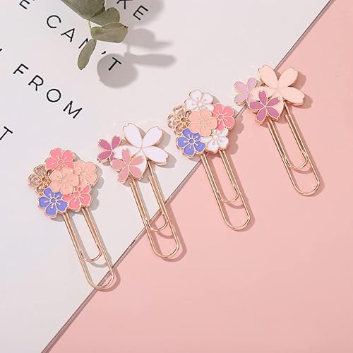 Miniatura 3 de 7 clips de papel de cerezo con diseño de flores, bonitos y coloridos girasoles, margaritas y Sakura, accesorios para suministros de oficina,
