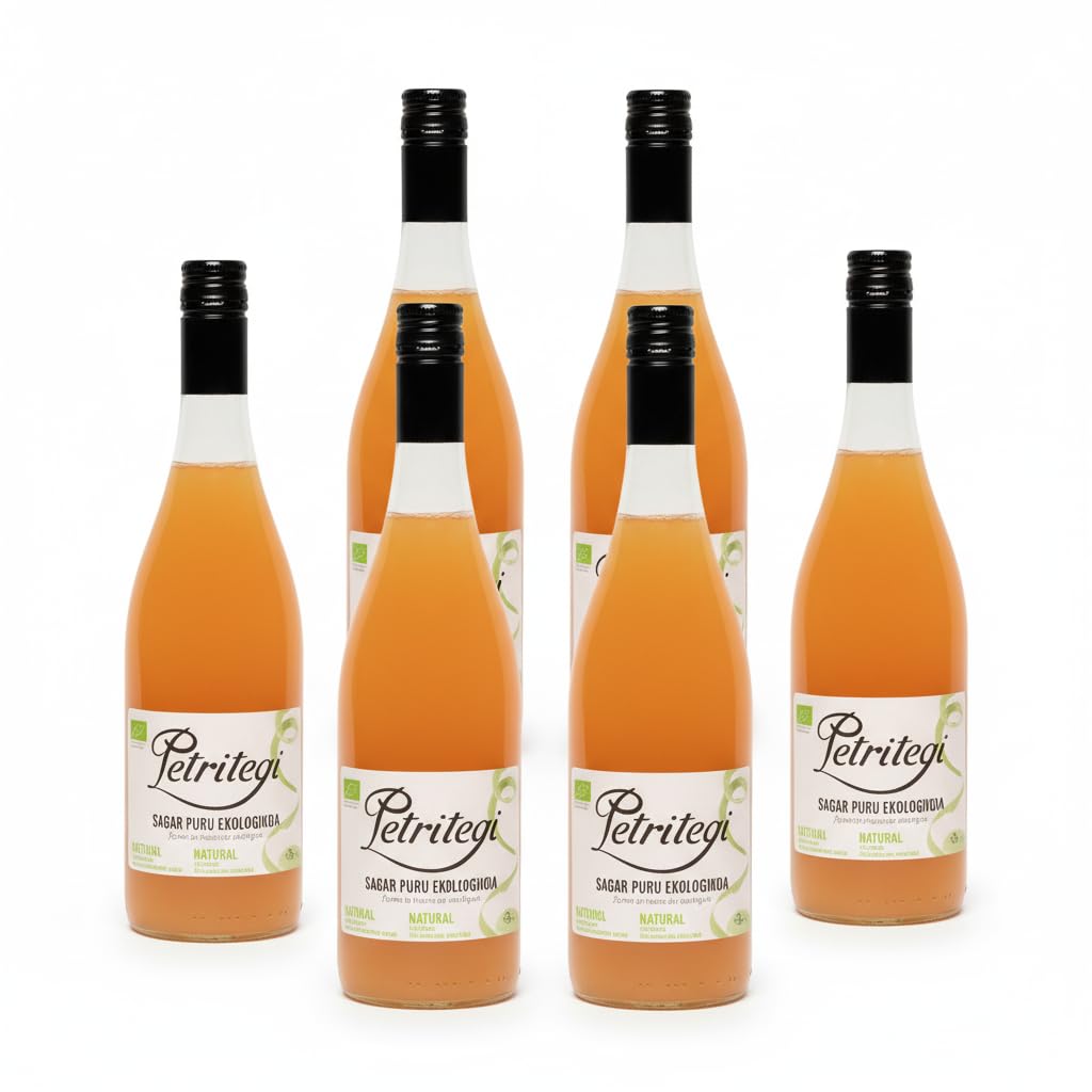 Petritegi - Jus de pomme 100 % naturel, artisanal et frais | Source de vitamine C | sans alcool ni sucre ajouté | Moût fleur (lot de 6)